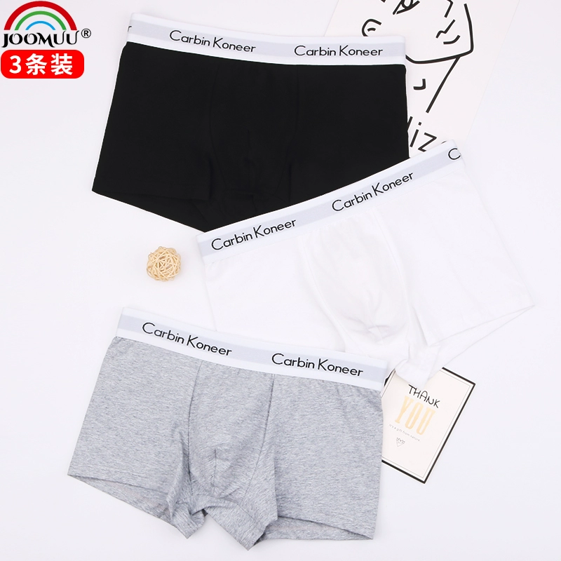 Tide thương hiệu đồ lót nam võ sĩ nam quần short màu cotton rắn thanh niên giữa eo thấp thoáng khí quần sinh viên phần ck10 - Giống cái