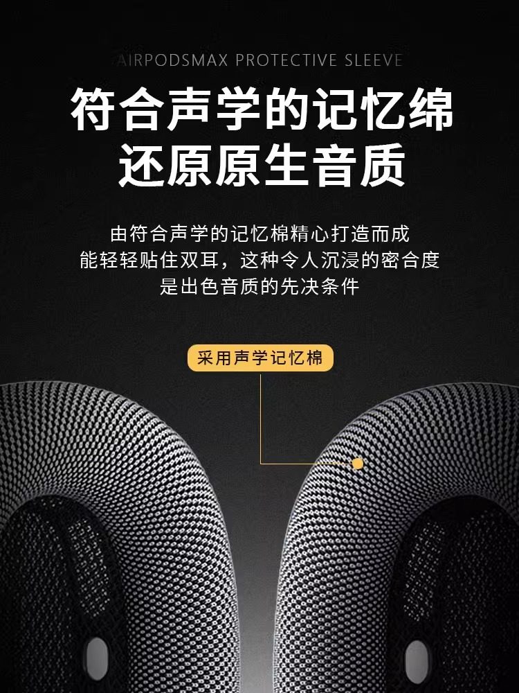 Boyin Is Suitable for Apple AirPods Max Earpads, Max Earpads, Fabric Ear Cushions, Memory Foam 1:1 Breathable Mesh Fabric, Silver Magnetic Replacement, Blue High Version