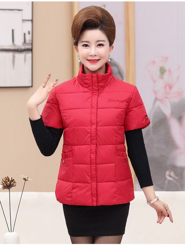 Phụ nữ trung niên mùa thu đông mặc một nửa tay áo cho mẹ già 40-50 tuổi trung niên 2018 áo lông cừu