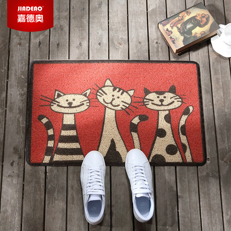 Cartoon Kitten Dusting Footbed Outdoor Doorway Entrance Door Xuanguan Anti-Slip Mat Rub Dirt Mat Suction Dogs Cute and Pamper Mat