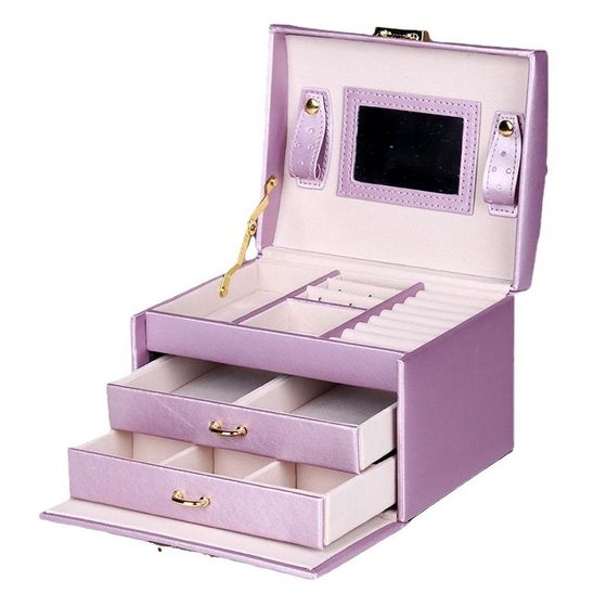 清煜包装pu皮革三层收纳新品抽屉珠宝首饰盒展示销售包装盒子现货