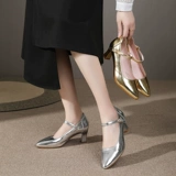 Кожаная золотая латинская танцевальная обувь 2024 Новая овчина стандартная танцевальная обувь