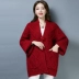 Mùa xuân 2019 mới của phụ nữ Hàn Quốc áo len dài rộng cardigan kích thước lớn bên ngoài áo len áo choàng thủy triều - Cardigan áo len nữ hàng hiệu Cardigan