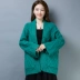 Mùa xuân 2019 mới của phụ nữ Hàn Quốc áo len dài rộng cardigan kích thước lớn bên ngoài áo len áo choàng thủy triều - Cardigan Cardigan