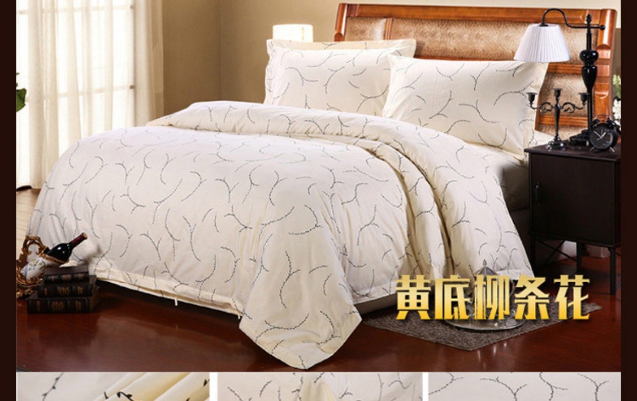 Khách sạn giường ngủ ở bán buôn bông hoa kích thước in lưới Mitsubishi wicker hoa gia đình lanh chăn bốn - Bộ đồ giường bốn mảnh chăn ga everon 2020