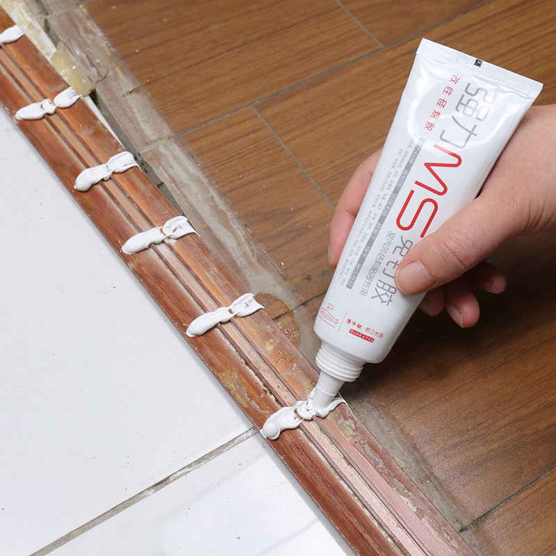 Wood floor edge strip glue Metal door strip sealant strong nail-free glue Special nail-free glue for wood workers Small support