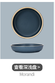 Modern housewives morandi Nordic creative matte enrolled porcelain tableware household steak plate flat white big plate