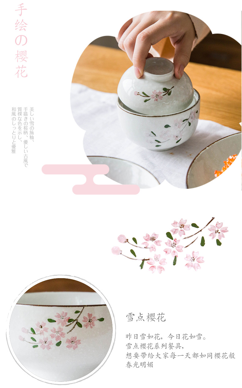 Modern Japanese housewife hand - made ceramic tableware blossoms sushi plate household rice bowls bowl rainbow such as bowl food dish