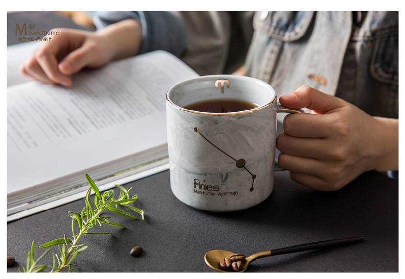 Modern housewives what move ceramic high - capacity mugs couples constellation keller cup coffee cup home female