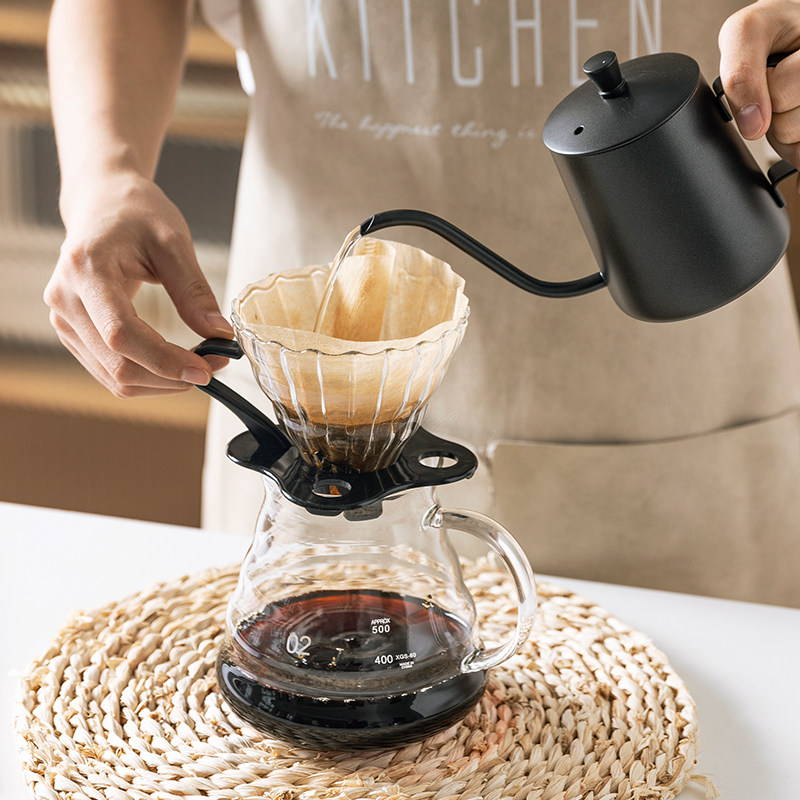 Morden Housewife Handbrew Coffee Maker COVERED HANGING EAR FILTER LONG MOUTH SHARE POT COFFEE FILTER CUP BUBBLE COFFEE APPARATUS