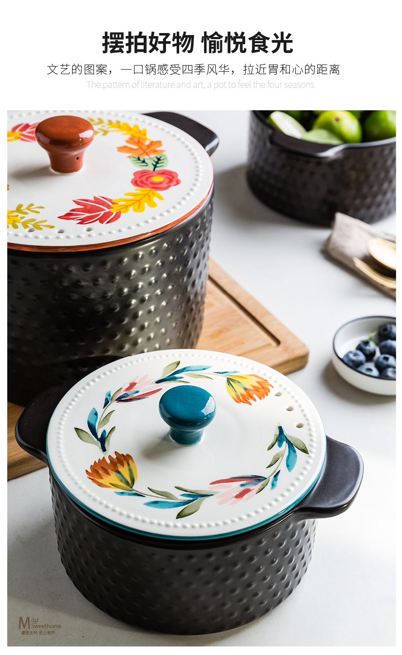 Modern housewives casserole stew household gas ceramic clay pot pot Shang Shi casserole pan high - temperature crock soup pot