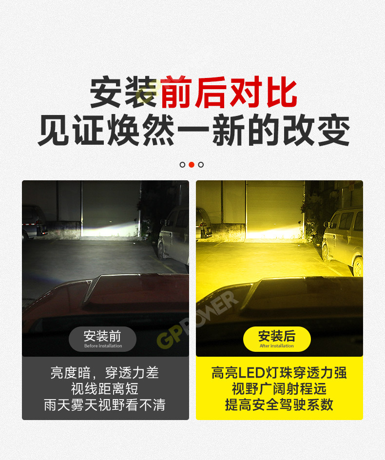 Противотуманные фары 坦克400hi4t黄金眼雾灯高亮led透镜闪电前雾灯总成改装配件专用 Gppower