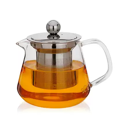 Magnolia Small Capacity Glass Teapot Transparent heat-resistant thickened stainless steel filter heating Glass teapot P-025