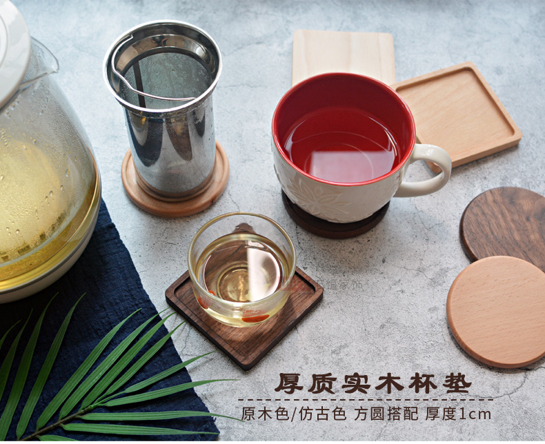 HHFA tròn rắn gỗ coaster Kung Fu bộ phụ kiện trà gỗ coaster cốc gỗ hỗ trợ coaster nước gỗ 3 bình tập hút