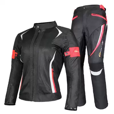 Motorcycle riding suit Women's breathable waterproof suit Women's summer motorcycle knight equipment slim-fit anti-fall racing suit