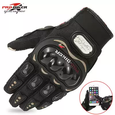 Motorcycle Four Seasons semi-finger off-road anti-drop breathable thin touch screen summer riding locomotive non-slip gloves wear-resistant men