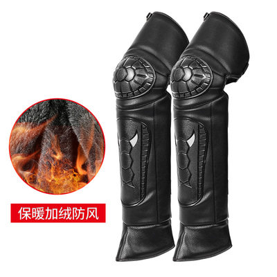 Winter locomotive electric car riding equipment men and women protective gear windproof cold resistance anti-Fall plus velvet cycling warm knee pads