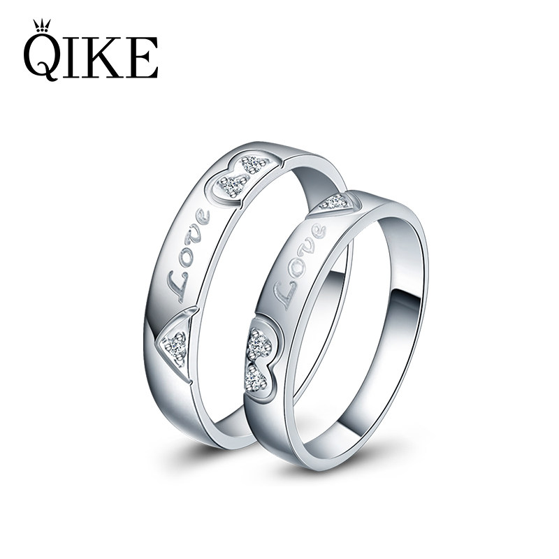 Seven cute accompanying couple rings sterling silver pair of rings to commemorate men and women opening simple tide student Valentine's Day gift
