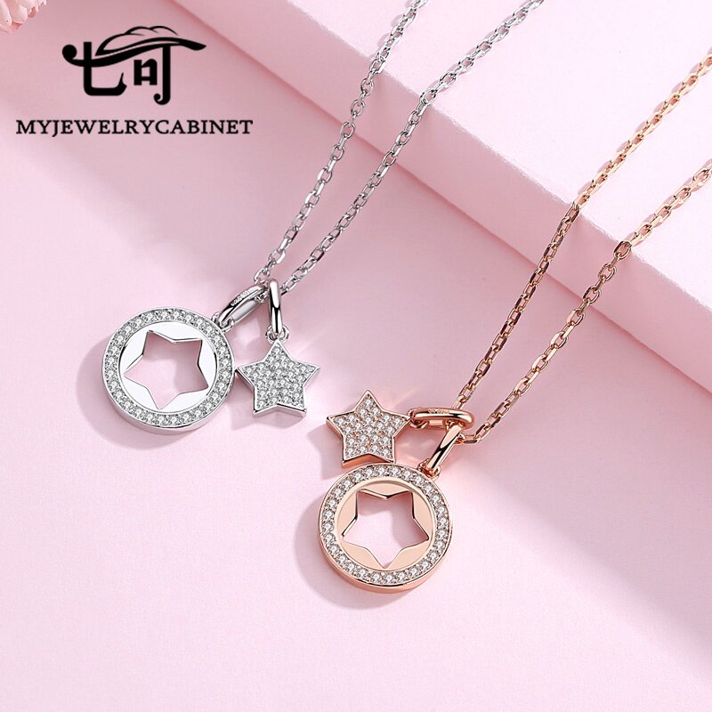Seven necklace women sterling silver collarbone chain Japan-Korea temperament simple pendant student birthday gift to girlfriend