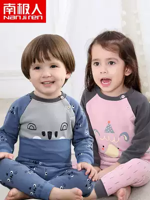 Antarctic baby baby thermal underwear set plus velvet thick 0 male 1 female 2 years old 3 children's autumn clothes sanitary pants autumn and winter