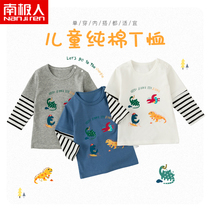 Antarctic boy boy cotton long sleeve T-shirt girls spring and autumn baby baby childrens coat baby base shirt foreign tide tide