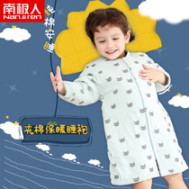 Childrens nightgown autumn and winter New Men and women long baby warm cotton cotton pajamas baby thickened home gown winter