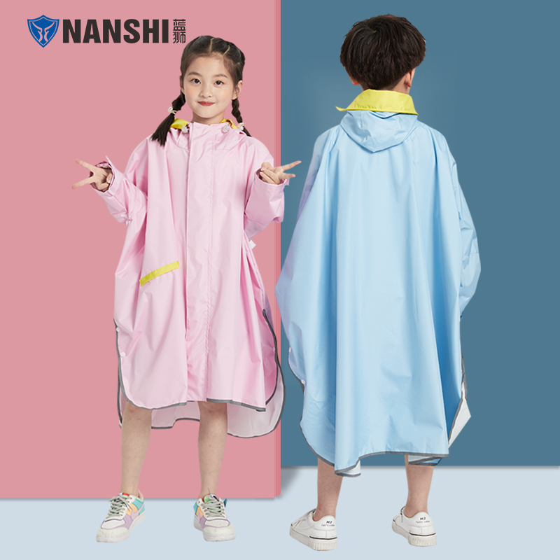 Bucket Fluffy Child Raincoat Boy School Clothes with Schoolgirls Elementary school Children's kindergarten waterproof full body rain cape