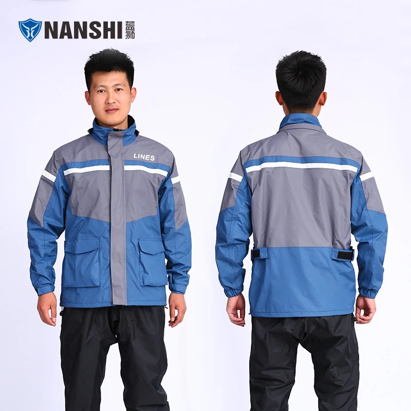 Blue Lion Raincoat and Rain Pants Set, Breathable Motorcycle Riding Rainwear, Men's Motorcycle Split-Type Rainstorm-Proof Raincoat