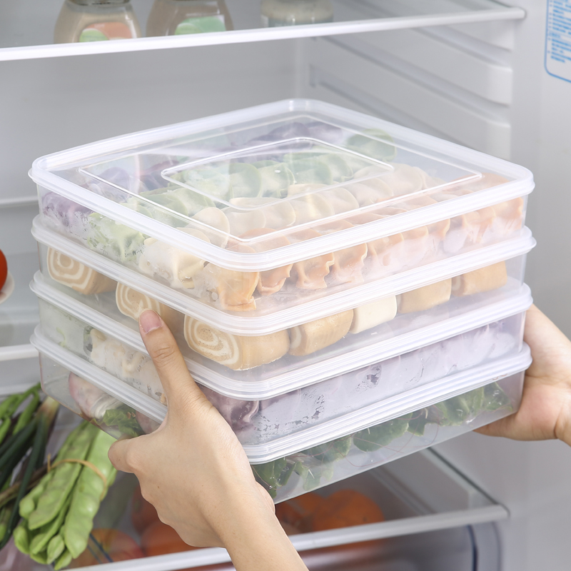 Home Multilayer Water Dumplings Fridge Refreshing containing box Frozen Box Nonstick Wonton Boxes Undivided Grunge Fresh Storage Box