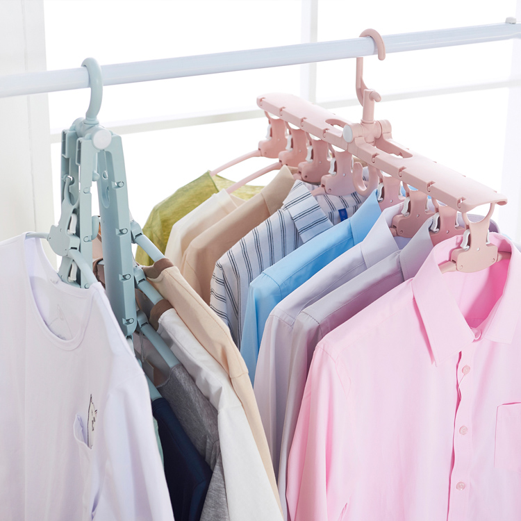 Multi-function scaling rack hanger rack household folding and capturing of the Magic Province space clothes hanger-drying rack