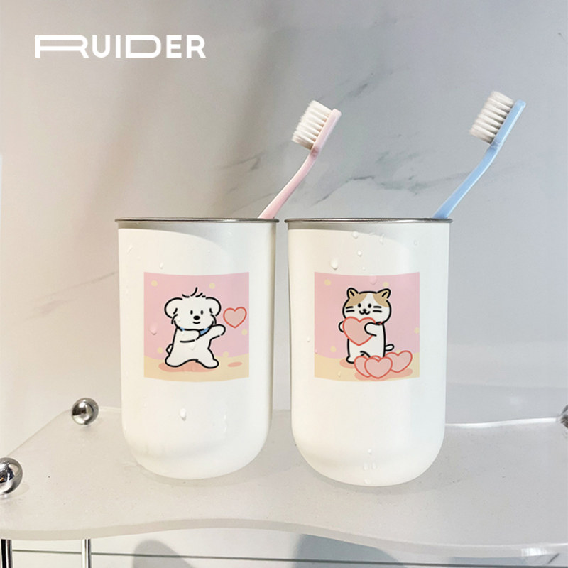 Cartoon Puppy Stainless Steel Gargle Cup Home High Face Value Couple Toothbrushing Cup Bathroom Children Wash Cup Tooth Cup-Taobao