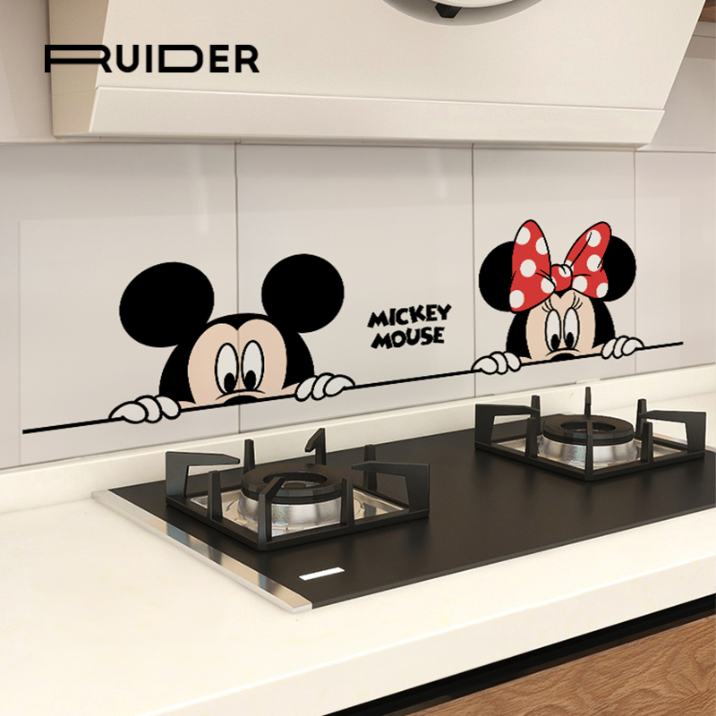 Mitch Minnie kitchen anti-smoke adhesive film high temperature range hood Hearth Sticker waterproof and fireproof adhesive wall wallpaper-Taobao