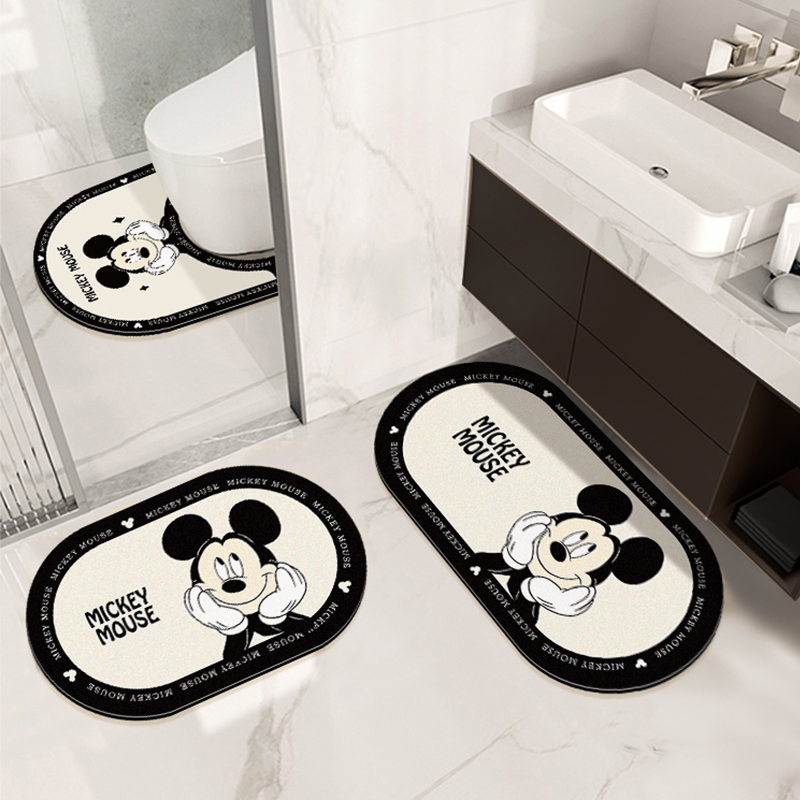 Cartoon Toilet Water Absorbent Ground Mat Speed Dry Foot Mat Bathroom Anti Slip Mat Winter Toilet Toilet Cushion Home Doormat Rug-Taobao