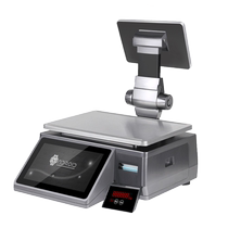 Weighing cash register all-in-one dual-screen fruit shop fresh food supermarket snack shop cooked food vegetable bar code electronic cashier