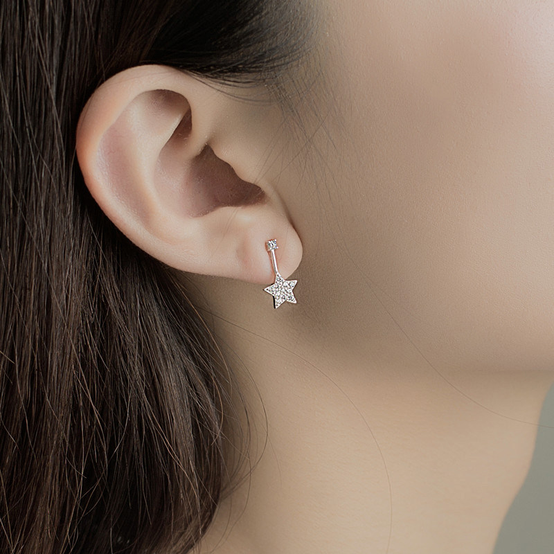 925 silver ear clip French no ear pierced female simple temperament high-end sense earrings nail cold wind U-shaped fish mouth mosquito preparation plate