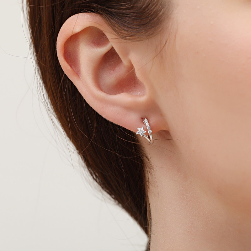 Western style wild 925 silver painless no ear hole spiral ear clip female earrings simple high-end ear bone French ear buckle