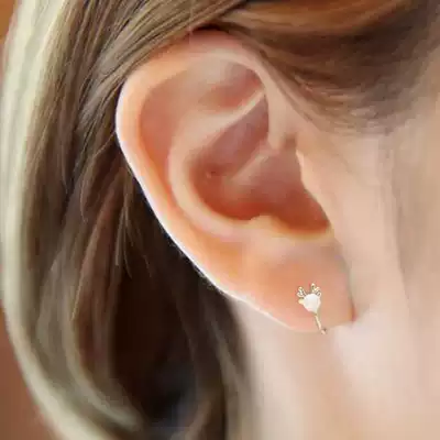 Sterling silver ear clip without pierced ears Female simple and compact ear needle fairy forest super fairy high-end earrings improved mosquito coil plate