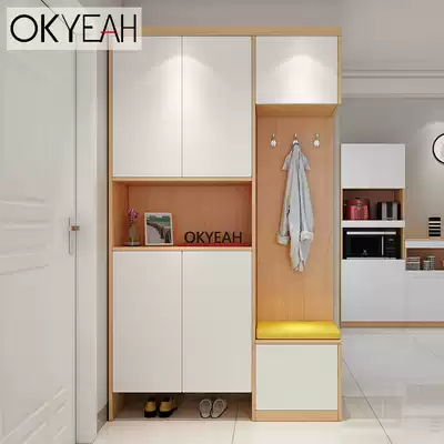 Door entrance cabinet shoe cabinet integrated Nordic Hall Cabinet simple modern large-capacity household closet door door entrance