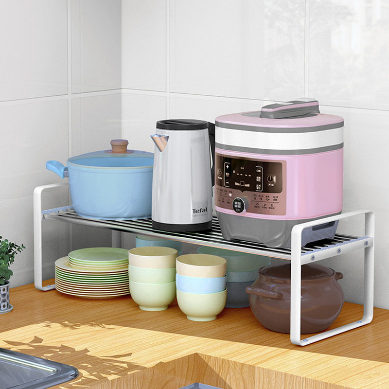 Kitchen Shelving Desk Surface Layered shelf Multi-functional Stainless Steel Release Pan with Dish Shelf Tabletop seasoning jar rack