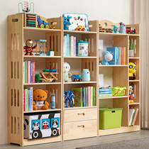 Minimalist solid wood bookshelves landing multiple layers of shelves leaning against wall children small book cabinets Desktop on the floor for students