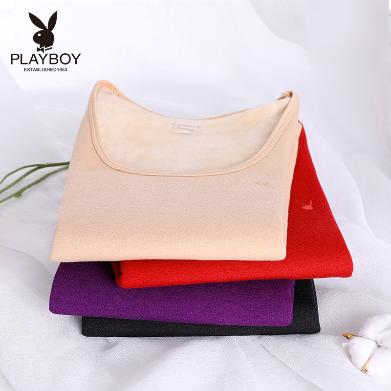 Playboy womens vest ấm áp cộng với nhung cộng dày lạnh chống trung niên và người già cơ thể-top womens đầu một mảnh mùa thu / mùa đông.