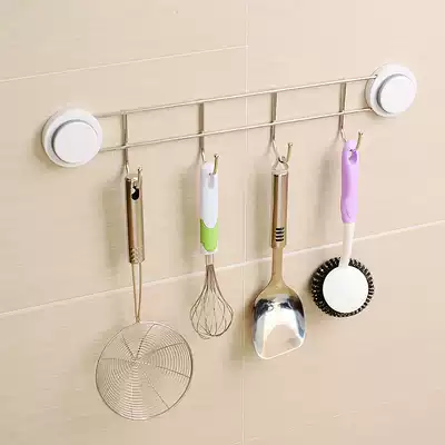 Bijiajia suction cup 304 stainless steel four adhesive hook rack kitchen utensils hanging hook hook towel adhesive hook