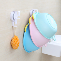 Suction cup washbasin hook basin rack Wall-mounted kitchen bathroom bathroom washbasin Suction wall storage shelf