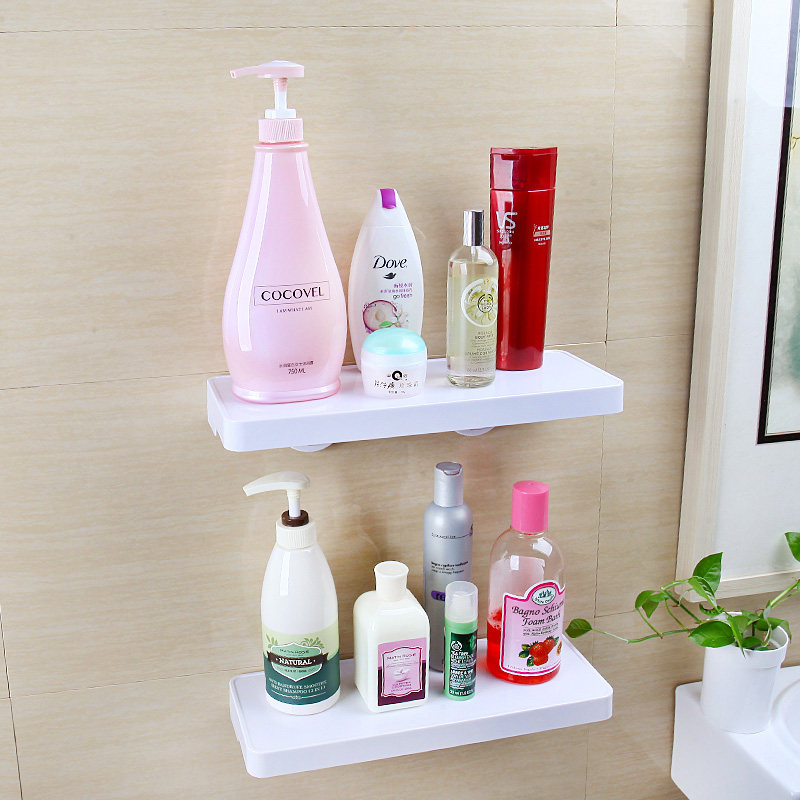 Bijajia suction cup bathroom shelf Powder room wall-mounted roll toilet paper rack Kitchen hook storage and finishing pylons