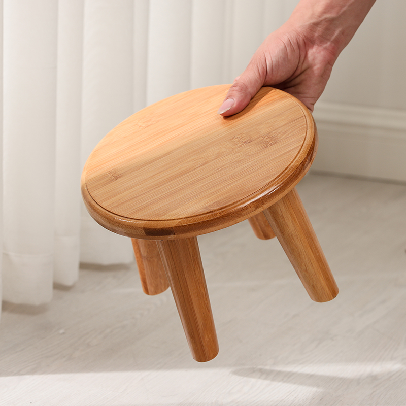 Small stool children small round stool for home plate stool sofa stool solid wood small wooden stool waterproof and sturdy and durable