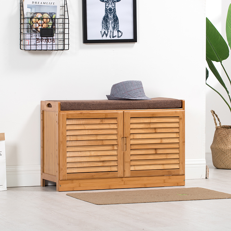 Nanbamboo Shoes Rack Solid Wood Shoes Cabinet Simple Multilayer Economical Type Minimalist Modern Living Room Multifunctional Home Door Hall Cabinet