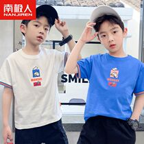 Boys t-shirt short-sleeved childrens summer new cotton summer clothes boys thin section half-sleeved tops big childrens childrens clothing baby