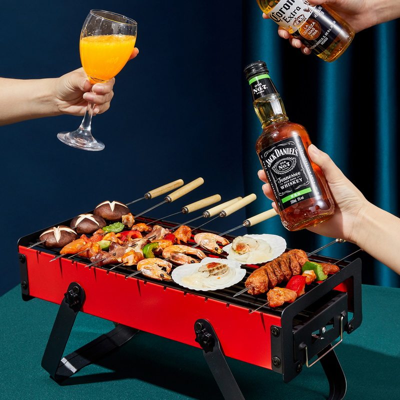 Barbecue oven Home charcoal Indoor Carbon Barbecue Stove Field Stainless Steel Thickened Grill COMPLETE OUTDOOR BARBECUE GRILL