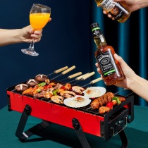 BBQ stove household charcoal indoor carbon barbecue stove field stainless steel padded skewers full outdoor grill