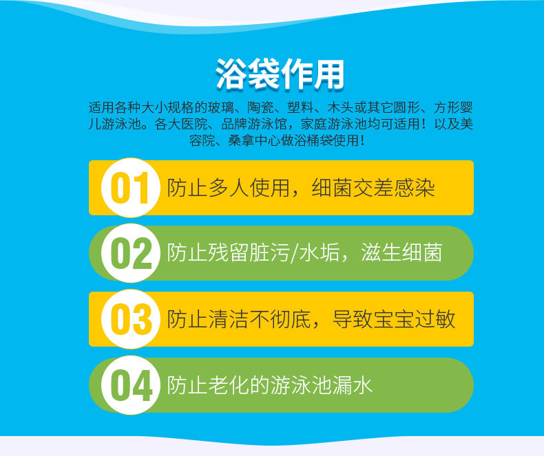 Детский надувной бассейн 一次性泡澡袋/折叠浴缸膜/浴桶袋/浴桶膜/游泳池膜130*130cm 10个 Iraq Run